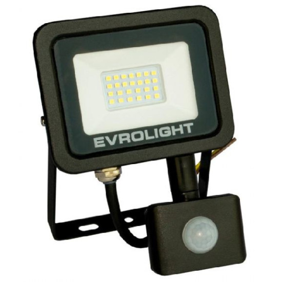 Світлодіодний прожектор Evrolight FM-01D-20 20Вт 6400К з датчиком руху (57040)