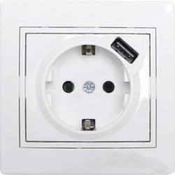 Розетка Lezard "Mira" 701-0202-181 з USB (біла)