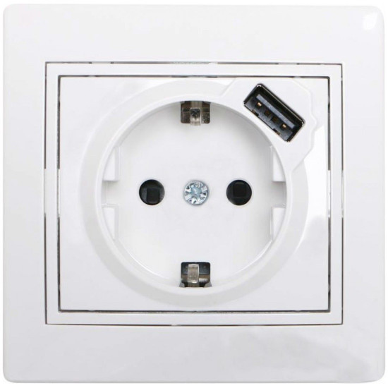 Розетка Lezard "Mira" 701-0202-181 з USB (біла)