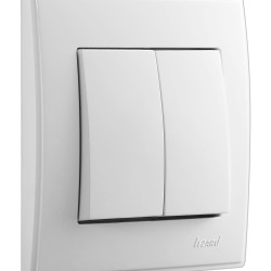 Подвійний вимикач Lezard "Lesya" 705-0202-101 (білий)