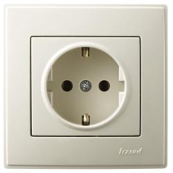 Розетка Lezard "Lesya" (705-0303-122B) з/з (кремова)