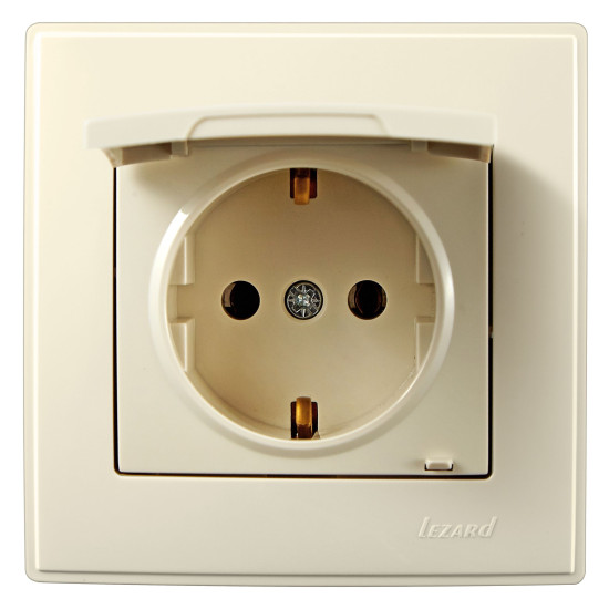 Розетка Lezard «Lesya» (705-0303-123B) з/з кришкою (кремова)