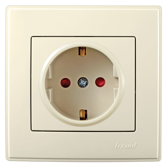 Розетка Lezard «Lesya» 705-0303-124B із захистом від дітей (кремова)