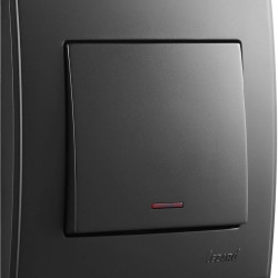 Вимикач Lezard "Lesya" 705-4242-111 з підсвічуванням (антрацит)