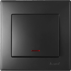 Вимикач Lezard "Lesya" 705-4242-111 з підсвічуванням (антрацит)