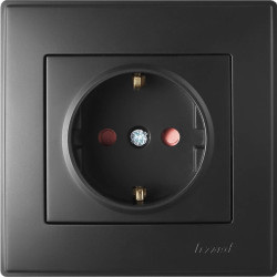 Розетка Lezard «Lesya» 705-4242-124B із захистом від дітей (антрацит)