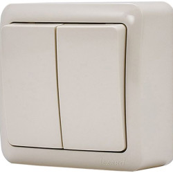 Подвійний вимикач Lezard "Viola" 751-0300-101 (кремовий)