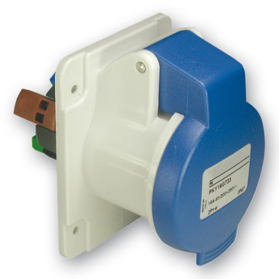 Силовий роз'єм прихованого монтажу Schneider Electric PKY16G423 16А 2P+E IP44 100-130В