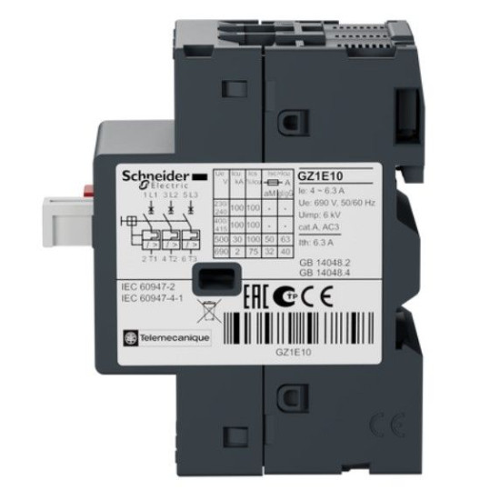 Автомат захисту двигуна Schneider Electric GZ1E10 GZ1E 4-6.3A