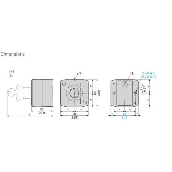 Кнопковий пост Schneider Electric XALD102E на 1 кнопку із поверненням