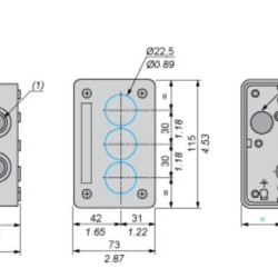 Кнопковий пост Schneider Electric XALE33V1M VERT на 3 кнопки