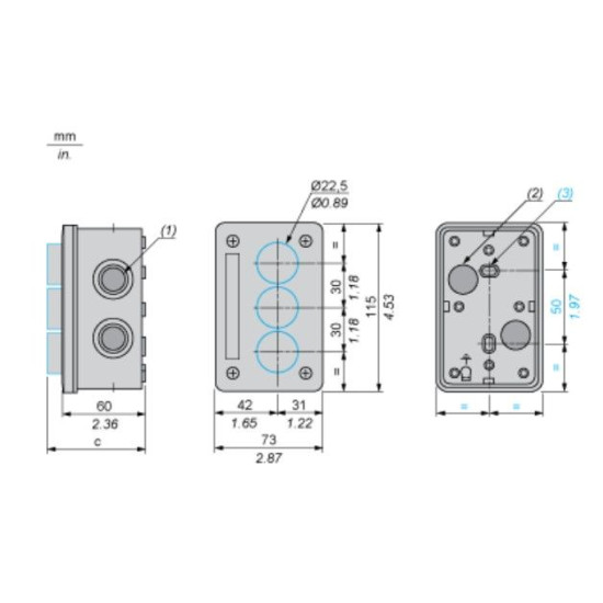 Кнопковий пост Schneider Electric XALE33V1M VERT на 3 кнопки