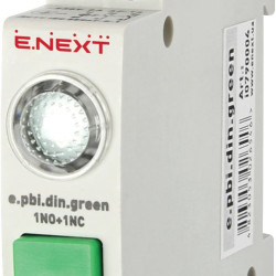 Кнопка з індикатором E.Next e.pbi.din.green на DIN-рейку зелена (i0790004)