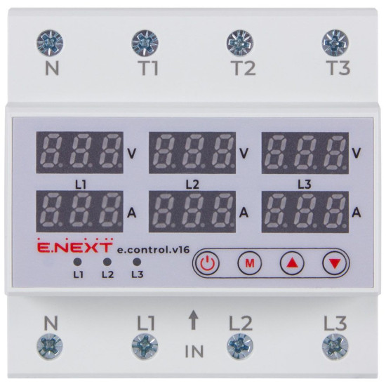 Реле контроля фаз E.Next e.control.v16 63А 3 NO з індикацією (p0690026)