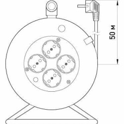 Подовжувач на котушці E.Next e.es.roll.4.50.z.b. 50м з з/к 3х1,5кв.мм (s042097)