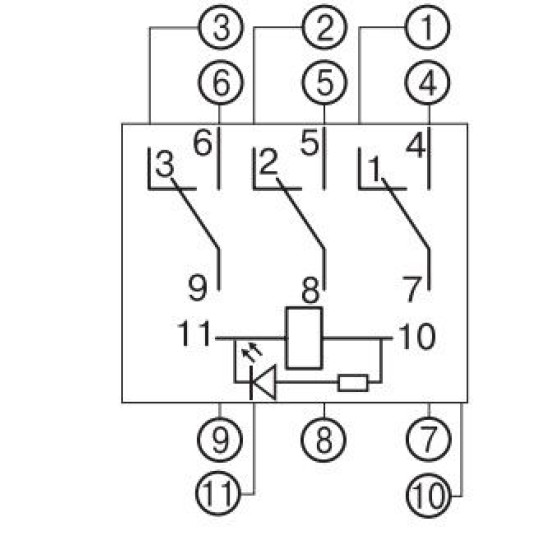 Проміжне реле E.Next e.control.p1036L 10А 230В АC з LED індикацією (i.ly3n.230ac)