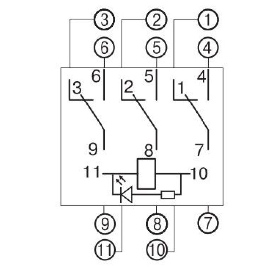 Проміжне реле E.Next e.control.p536L 5А 230В АC з LED індикацією (i.my3n.230ac)