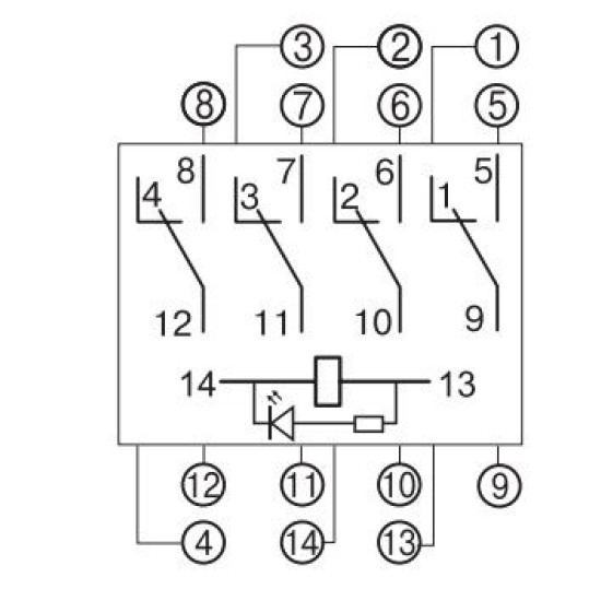 Проміжне реле E.Next e.control.p346L 3А 230В АC з LED індикацією (i.my4n.230ac)
