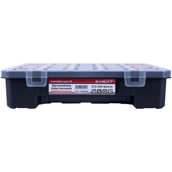 Пластиковий органайзер E.Next e.toolbox.pro.15, 15" 273х231х62мм (t011015)