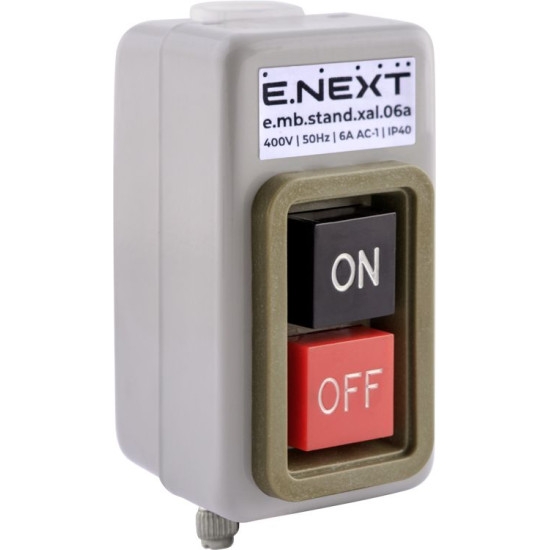 Металевий кнопковий пост E.Next e.mb.stand.xal.06a 6А On-Off (s006023)