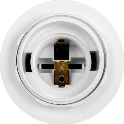 Пластиковий патрон E.Next e.lamp socket with nut.E27.pl.white Е27 з гайкою білий (s9100016)