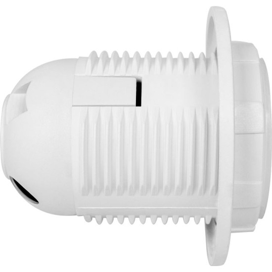 Пластиковий патрон E.Next e.lamp socket with nut.E27.pl.white Е27 з гайкою білий (s9100016)