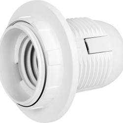 Пластиковий патрон E.Next e.lamp socket with nut.E27.pl.white Е27 з гайкою білий (s9100016)