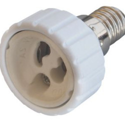 Пластиковий перехідник E.Next e.lamp adapter.Е14/GU10.white Е14 на GU10 (s9100040)