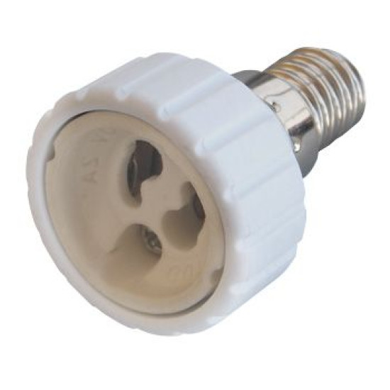 Пластиковий перехідник E.Next e.lamp adapter.Е14/GU10.white Е14 на GU10 (s9100040)