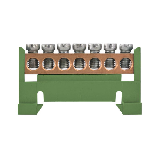 Нульова шина E.Next e.bs.stand.1.7.green 7 отворів зелена (s025006)