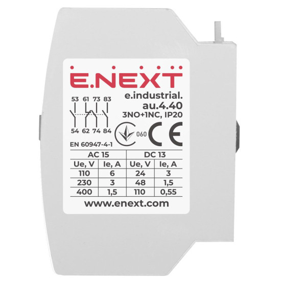 Додатковий контакт E.Next e.industrial.au.4.40 4NO (i0140003)