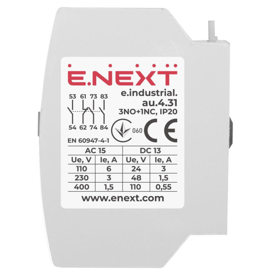 Додатковий контакт E.Next e.industrial.au.4.31 3NO+1NC (i0140004)