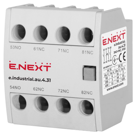 Додатковий контакт E.Next e.industrial.au.4.31 3NO+1NC (i0140004)