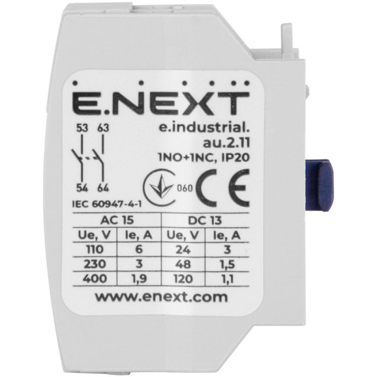 Додатковий контакт E.Next e.industrial.au.2.11 1NO+1NC (i0140006)