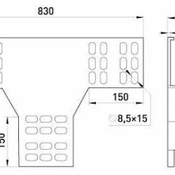 Вертикальний Т-відвід E.Next AGY 30-8A 300х80мм