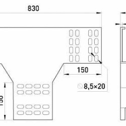 Вертикальний Т-відвід E.Next AGY30-10A 300х100мм