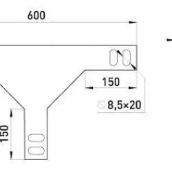 Вертикальний Т-відвід E.Next AGY30-5A 300х50мм