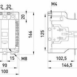 Контактор E.Next e.industrial.ukc.180.230 180А 230В 1NO+1NC (i.0090063)