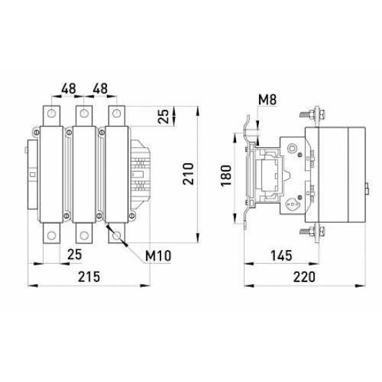 Контактор E.Next e.industrial.ukc.500.400 500А 400В 1NO (i.0090068)