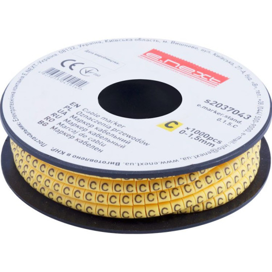 Кабельний маркер E.Next e.marker.stand.0.1.5.C 0-1,5 кв.мм C 1000шт (s2037043)