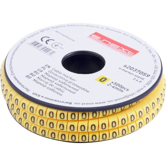Кабельний маркер E.Next e.marker.stand.2.4.0 2-4 кв.мм 0 500шт (s2037059)
