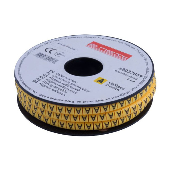 Кабельний маркер E.Next e.marker.stand.2.4.A 2-4 кв.мм A 500шт (s2037069)