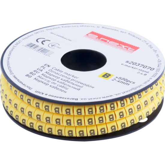Кабельний маркер E.Next e.marker.stand.2.4.B 2-4 кв.мм B 500шт (s2037070)
