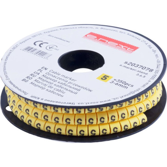 Кабельний маркер E.Next e.marker.stand.3.6.5 3-6 кв.мм 5 350шт (s2037078)