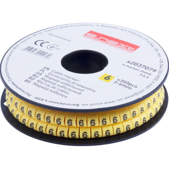 Кабельний маркер E.Next e.marker.stand.3.6.6 3-6 кв.мм 6 350шт (s2037079)