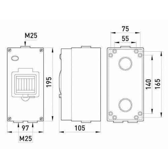 Розподільчий корпус E.Next e.industrial.box.4 4 модуля IP65 (i0600001)