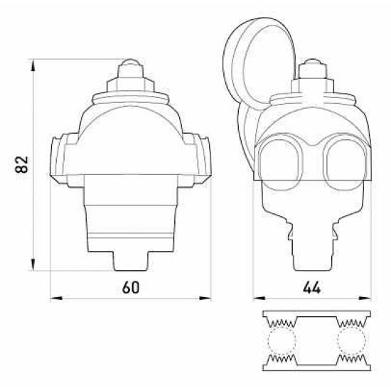 Ізольований проколюючий затискач E.Next e.pricking.clamp.pro.10.95.10.95 10-95 кв.мм/10-95 кв.мм (p028012)