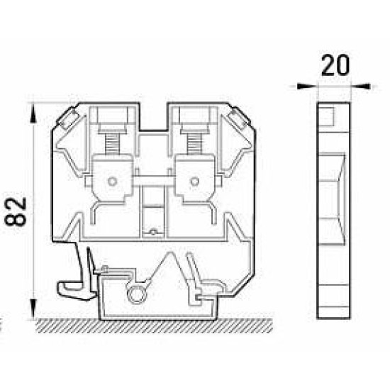 Набірна клемна колодка E.Next e.tc.din.pro.70 на DIN-рейку (p049008)