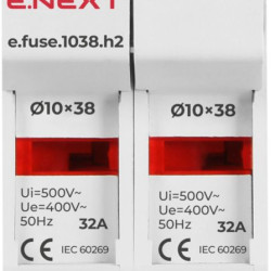 Утримувач запобіжника E.Next e.fuse.1038.h2 на DIN-рейку 10х38 2р 32А (i0300002)