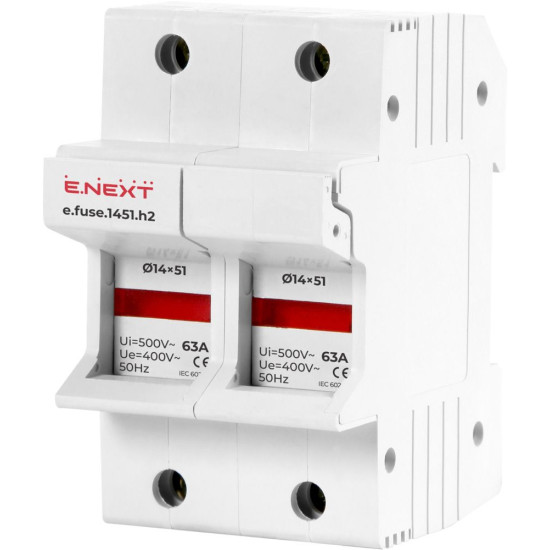 Утримувач запобіжника E.Next e.fuse.1451.h2 на DIN-рейку 14х51 2р 63А (i0300005)